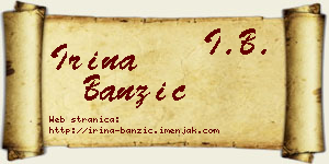 Irina Banzić vizit kartica